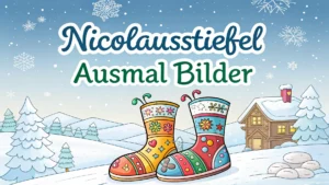 Gmalt Nikolausstiefel Vorschaubild. Verschiedenste Nikolausstiefel Malvorlagen und Nikolausstiefel Ausmalbilder für Jung und Alt