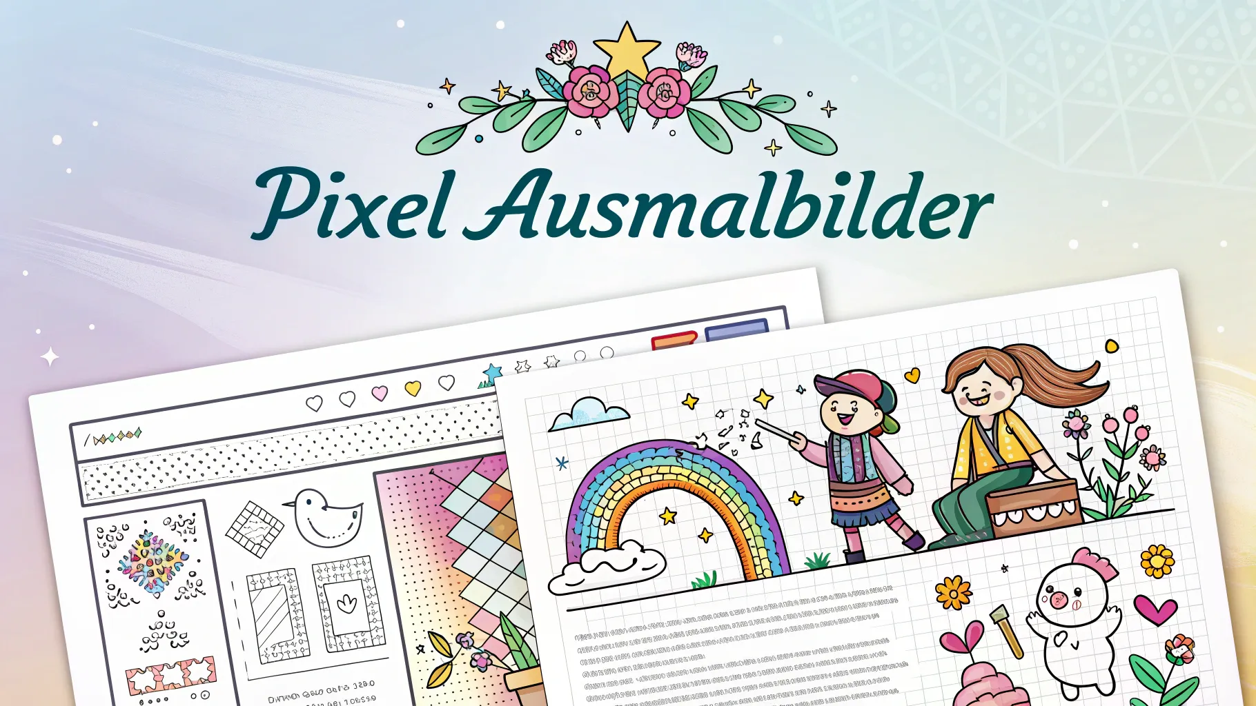 6 kostenlose Pixel Ausmalbilder zum Ausdrucken | Gratis