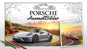 Gmalt Porsche Vorschaubild. Verschiedenste Porsche Malvorlagen und Porsche Ausmalbilder für Jung und Alt