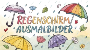 Gmalt Regenschirm Vorschaubild. Verschiedenste Regenschirm Malvorlagen und Regenschirm Ausmalbilder für Jung und Alt