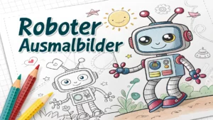 Gmalt Roboter Vorschaubild. Verschiedenste Roboter Malvorlagen und Roboter Ausmalbilder für Jung und Alt