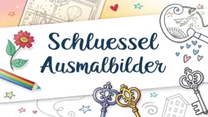 Gmalt Schlüssel Vorschaubild. Verschiedenste Schlüssel Malvorlagen und Schlüssel Ausmalbilder für Jung und Alt