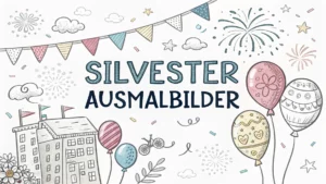 Gmalt Silvester Vorschaubild. Verschiedenste Silvester Malvorlagen und Silvester Ausmalbilder für Jung und Alt