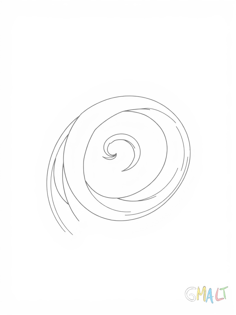 Eine dreidimensionale Spirale windet sich von unten nach oben. Sie wird nach oben hin etwas breiter und scheint wie eine Feder zu schweben.