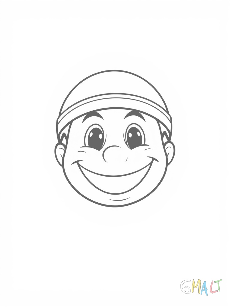 Ein sportliches Smiley mit Stirnband und Hantel die es hochstemmt