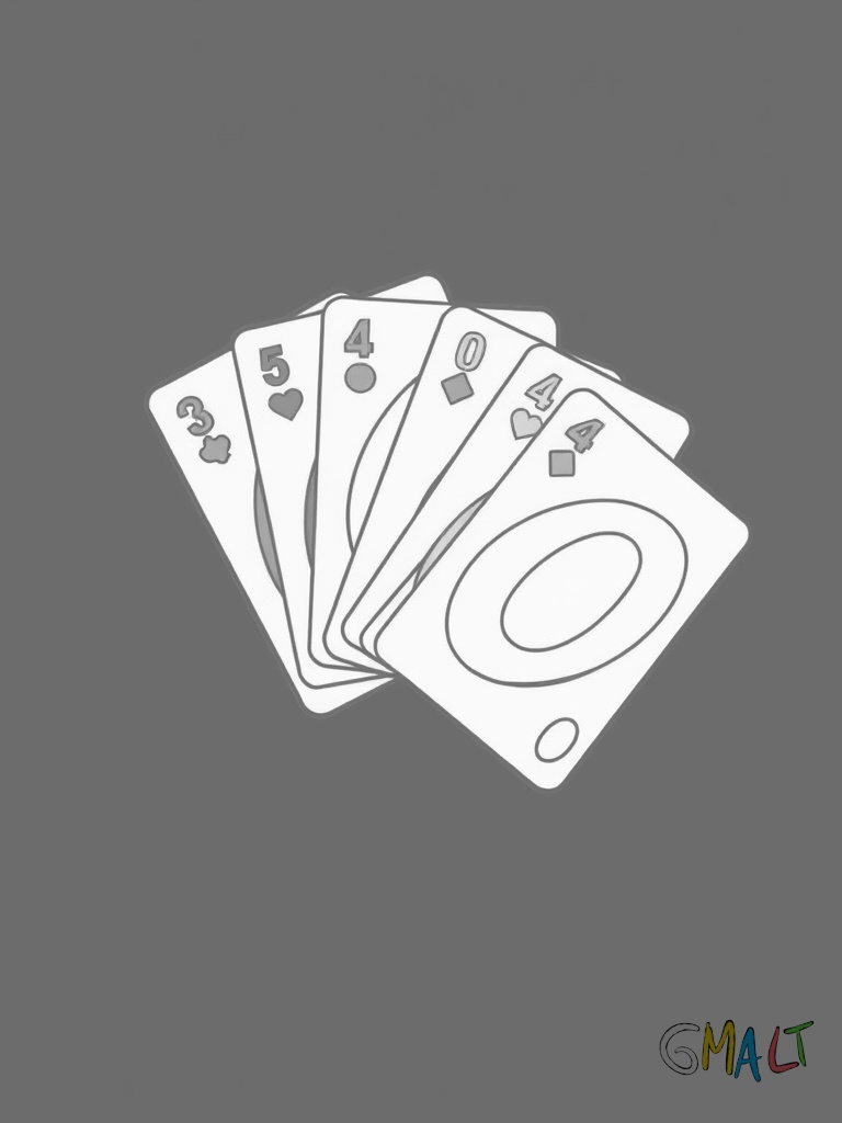 Ein UNO-Kartenspiel das fächerförmig ausgebreitet ist. Die Karten zeigen die typischen Zahlen und Symbole in den vier UNO-Farben rot blau grün und gelb.