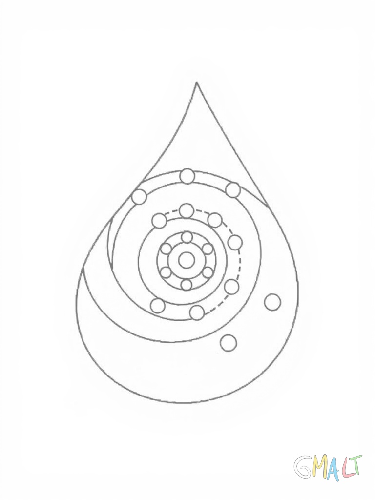 Ein Traumfänger in Tropfenform mit spiralförmigem Netzmuster. Sechs gleichmäßig verteilte Schnüre mit abwechselnd Federn und Perlen schmücken die Unterseite.