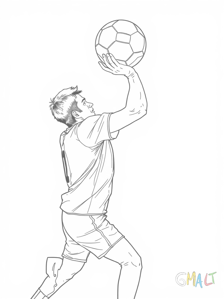 Eine Nahaufnahme eines Handballspielers der den Ball fest mit einer Hand umklammert. Der Arm ist angewinkelt und der Ball wird nah am Körper gehalten.