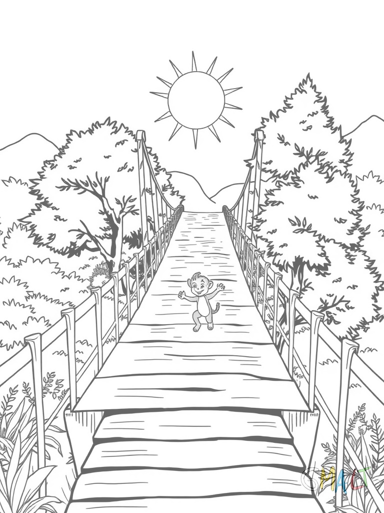 Eine Regenbogenbrücke führt von links unten nach rechts oben. Darauf läuft ein kleiner Junge mit Pflaster am Knie fröhlich in Richtung einer strahlenden Sonne.