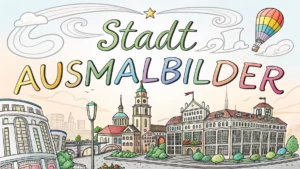 Gmalt Stadt Vorschaubild. Verschiedenste Stadt Malvorlagen und Stadt Ausmalbilder für Jung und Alt