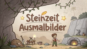Gmalt Steinzeit Vorschaubild. Verschiedenste Steinzeit Malvorlagen und Steinzeit Ausmalbilder für Jung und Alt