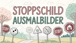 Gmalt Stoppschild Vorschaubild. Verschiedenste Stoppschild Malvorlagen und Stoppschild Ausmalbilder für Jung und Alt