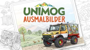 Gmalt Unimog Vorschaubild. Verschiedenste Unimog Malvorlagen und Unimog Ausmalbilder für Jung und Alt