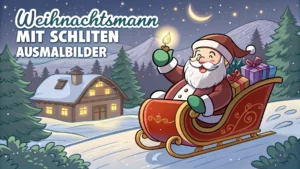 Gmalt Weihnachtsmann Mit Schlitten Vorschaubild. Verschiedenste Weihnachtsmann Mit Schlitten Malvorlagen und Weihnachtsmann Mit Schlitten Ausmalbilder für Jung und Alt