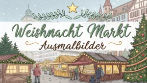 Gmalt Weihnachtsmarkt Vorschaubild. Verschiedenste Weihnachtsmarkt Malvorlagen und Weihnachtsmarkt Ausmalbilder für Jung und Alt