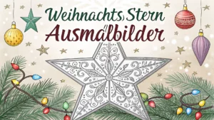 Gmalt Weihnachtsstern Vorschaubild. Verschiedenste Weihnachtsstern Malvorlagen und Weihnachtsstern Ausmalbilder für Jung und Alt