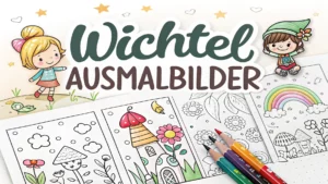 Gmalt Wichtel Vorschaubild. Verschiedenste Wichtel Malvorlagen und Wichtel Ausmalbilder für Jung und Alt