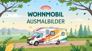 Gmalt Wohnmobil Vorschaubild. Verschiedenste Wohnmobil Malvorlagen und Wohnmobil Ausmalbilder für Jung und Alt